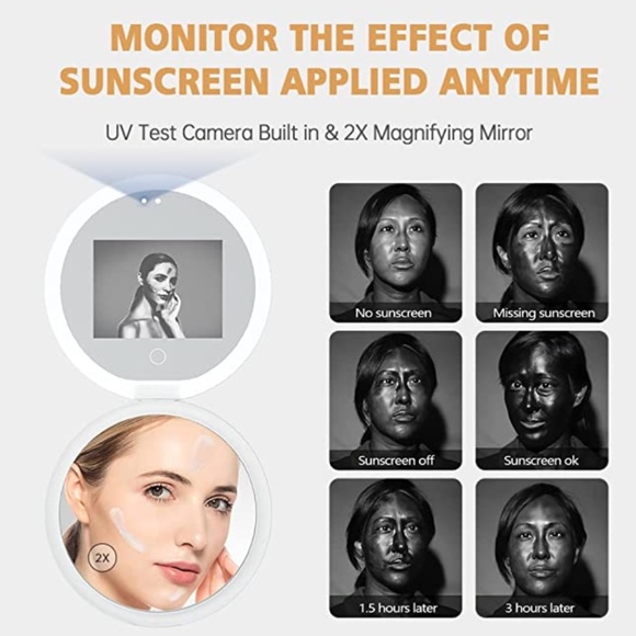 FENCHILIN Travel Compact Mirror with UV Camera for Sunscreen Test - Picture 3 of 8
